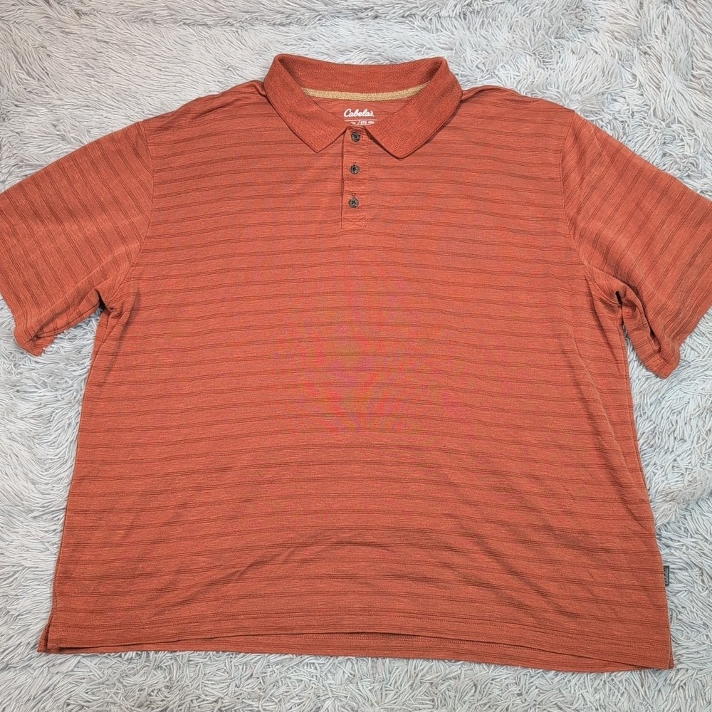 Cabela's Shirt Mens 2XL Brown Polo Career Golf Outdoors Casual Comfort Preppy‎